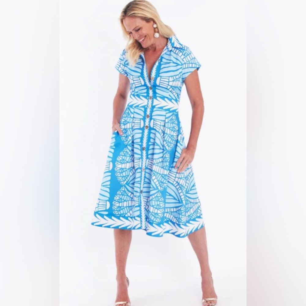 CK BRADLEY- Milan dress designer luxury blue NWT $328 sale